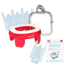 록시키드 아기 어린이 휴대용변기 + 리필봉투 25매, 록시키드 변기[코랄]+리필봉투 25매