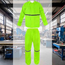 신사용우의 투피스 L 형광 1EA 휴대용 자전거 레인코트 윈드자켓 경기장 낚시