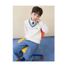 빈폴 BEANPOLE 키즈 [Essential] 클래식 케이블 니트 베스트 아이보리 (BI6151UE10) BI6151UE10 235159