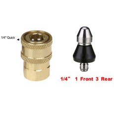 하수구 청소 도구 와셔 분사 커넥터 5000PSI 호스용 파이프 언클로거 압력 제터 깍지 1/4 배수, D, 1개