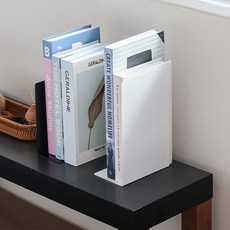 심플 북앤드 L형 책꽂이 책받침대 책지지대 1P, 화이트