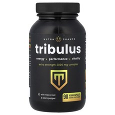 뉴트라챔프 Tribulus 엑스트라스트렝스 666mg 90 베지캡슐, 4개, 90정