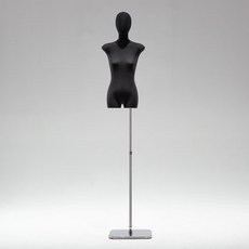 黑色扁身模特道具平胸韓版半身櫥窗陳列女裝服裝店模特展示架全身櫥窗模特兒 擺攤人檯模特兒 人形模特兒, 黑扁身/鏡面加厚方板/帶頭