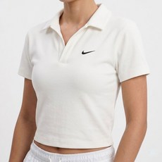 나이키 여성 반팔 폴로티 면 저지 카라티 슬림 핏 크롭 데일리 반팔티셔츠 브이넥 무지 심플 캐주얼 반팔티