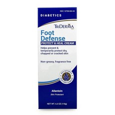 TriDerma 풋 크림 우레아 AP4 알로에 베라 젤 119.1g(4.2온스) 튜브, TriDerma 당뇨병 환자용 풋 크림, 건조하고 갈라