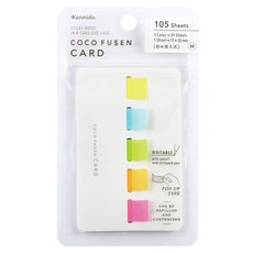Kanmido Coco分色索引貼 5色卡片標準 M 索引貼紙 CFC-1003 黃色+藍色+綠色+橘色+粉紅色, 1個, 105入