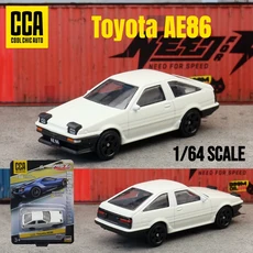1/64 Toyota AE86 장난감 자동차 모델 CCA MSZ 다이캐스트 차량 미니어처 프리 휠 컬렉션 Hot Wheels Gift, 02 하얀색