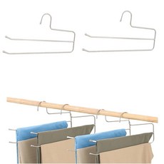 105234 Trrcylp 바지 행거 공간 절약 6팩 2겹 다기능 5.0mm 스테인리스 스틸 청바지 랙 옷장 스카프 실버