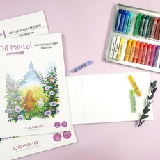 동아측기 세르지오 오일 파스텔 전용 스케치북 패드 드로잉북 200G 1면제본, A4, A4, 20매