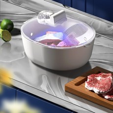 四合一冰櫃解凍器 家用廚房食品解凍機 肉類牛排保鮮食物機 快速解凍 保鮮防塵 台灣出貨, 【一整套】消菌鎖鮮解凍瀝水四合一, 【一整套】消菌鎖鮮解凍瀝水四合一