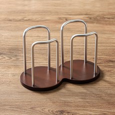 하스몰 원목 종이컵 홀더 디스펜서 홈 카페 인테리어 소품, 1개, 더블 실버