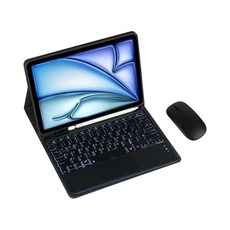 Generic 패드키보드 태블릿키보드 삼성 갤럭시 탭 A7 라이트8.7인치 SM-T220/T225 태블릿 탈착식 키보드 펜 홀더가 내장된 풀 랩 가죽 케이스블랙 백라이트 터치, Black, Backlight Touch Pad and Mouse