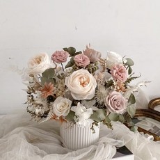 Floraflower 乾燥永生盆花-喬遷喜地人共喜〖祝賀禮物〗精美開幕盆花，入厝升遷新居擺飾禮品