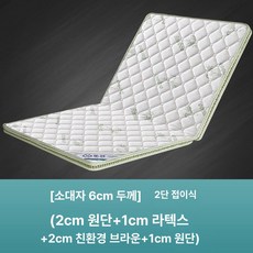 지구모든마켓 접이식매트리스 바닥매트리스 토퍼추천, 1cm, 리틀뱀부 6cm 2cm + 라텍스