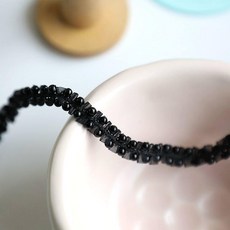 고급 진주 레이스 메쉬 네트 장식 카라 의류 장식용, 1개, 퓨어 블랙 91cm