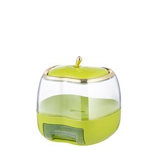 家用防蟲防潮密封桶 帶滑輪裝雜糧麪粉容器大容量 五穀雜糧收納桶按壓式儲米箱米缸 食品級儲米缸, 5.0公斤 蘋果綠, 1個