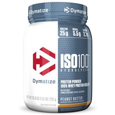 Dymatize ISO 100乳清蛋白粉, 花生醬(Peanut Butter), 725g, 1罐