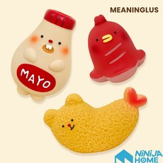 MEANINGLUS 便當啾啾3入組 寵物乳膠玩具 (炸蝦/香腸/美乃滋), 1個