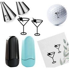 마티니 스탬프 셀프 잉크 2개 유리 골프공 스탬프 칵테일 음료 골프공 파티 바 웨딩 메이킹 예술품 스탬퍼 (마티니 스탬프) 116095, 마티니 스탬프 셀프 잉크 2개, 유리 골프공 스탬프,