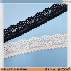 MSLACE-2055 자가드 낙하판 스판 레이스 폭 3.2cm, 5개, White