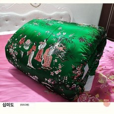 Linding옛날이불 할머니 담요 겨울 옛날 레트로감성 두꺼운 꽃무늬 이불, U(겉면만/솜별도)