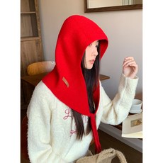 2025秋冬季新款 防寒保暖針織巴拉克拉法帽子女 披肩一體 套頭帽潮流設計, 1個, M（56-58cm）,灰色, 灰色