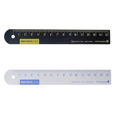 모닝글로리 2000 무독성 스틸자 15cm Non-toxic, 1세트, 블랙1개+그레이1개