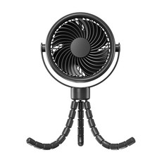 USB迷你三腳架風扇，可攜式桌面靜音風扇，嬰兒車風扇, 黑色(無螢幕顯示), RP-F601-3