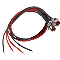 [ 832754 ] 2피스 0.6cm(0.25인치) 자동차 패널 표시등 경고등 12V 레드 LED 금속 트럭 밴, [ 1530421 ] 2피스 0.6cm(0.25인치)