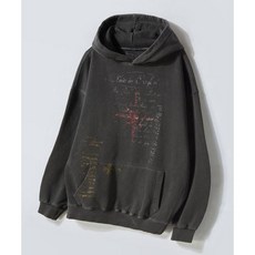 TRAVEL 세인트 피그먼트 후드티 블랙 차콜