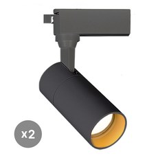 라인라이팅 LED 샤인 원통 COB 스포트 레일조명 블랙 20W, 전구(노란빛), 2개