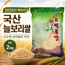 늘찬팜 2026년 햇보리 국산 늘보리쌀 보리밥 잡곡쌀, 1개, 2kg