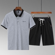 中老年運動套裝男士夏季爸爸裝休閒寬鬆運動服短袖短褲兩件套