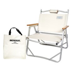 원스위크라이프 접이식 캠핑의자 + 가방 세트, 아이보리, 1세트