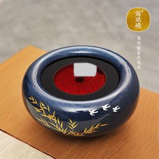 鶯歌燒 電陶爐 黑地梅花藍色飛鳥 精緻工藝品茗加熱爐, 詳見包裝, 詳見包裝, 藍色飛鳥