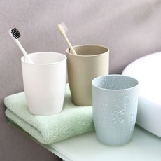 小麥秸稈漱口杯, 米白色, 1套