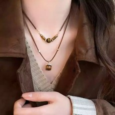 투니스 여성 아이 스톤 더블 레이어 목걸이