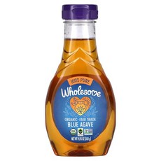 Wholesome Sweeteners 11.75온스 유기농 Wholesome Sweeteners 11.75온스 유기농 블루 아가베 넥타 공정 무역 100% 순수 Non GM, 1개