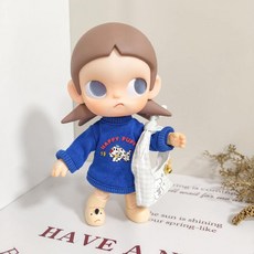 지가 옷 갈망하는 장소 1/8 이동식 20cm 인형 가지 자매 만화 캐주얼 스웨트셔츠 모자 시리즈 귀여운, 20CM 가지 누나의 옷에는 인형이 포함되어 있지 않다, 파란색 만화 스웨트셔츠 + 숄더백