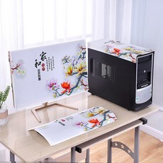 24吋電腦防塵罩套 27吋臺式液晶顯示器防塵罩 22吋鍵盤蓋巾 主機保護套 電腦防塵罩 電腦罩 防塵蓋佈 電腦防塵 顯示器防塵罩, 傢和富貴電腦蓋巾,19英寸三件套（顯示器+鍵盤+主機）