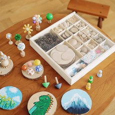 原木拼圖動物玩具, 1個, diy木盒:如圖所示