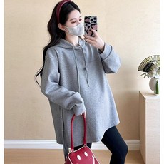 임산부 봄 긴팔 후드 맨투맨 임부 패션 캐주얼 후드 스웨트 셔츠 루즈핏 임부복 상의 YXF