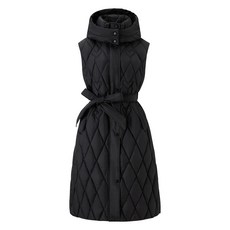 [국내매장 정품] 탱커스 다이아 퀼팅 후드 벨티드 롱 베스트 점퍼 (TX4JP004L0) 639629