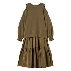 트윈셋 숄더 컷아웃 미디 드레스