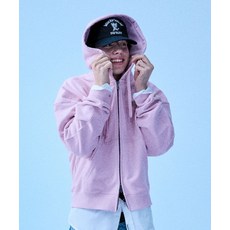 와키윌리 더블 와펜 로고 후드집업 핑크 87L201 27U150