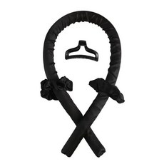 여성용 헤어 액세서리 클립 소프트 헤어 컬러 무열 컬링로드 머리띠 스타일링 도구 컬링 리본 모델링 세트, [04] 검정색