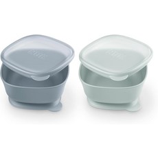 NUK 포 네이처 흡입 그릇 및 뚜껑 누수 방지 전자레인지 냉동고 상단 랙 식기세척기 안전 BPA 프리, 1_2 Count (Pack of