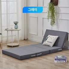 디얼픽 4단접이식매트리스 4단 탄탄한 소파베드 토퍼, 그레이