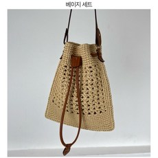 뜨신 DIY 코바늘 미미 복조리 가방 바탕5볼, 베이지, 1개