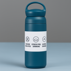 레디박스 손잡이 스탠 텀블러 진공 보온 보냉 이중컵 캠핑용 물병 아이스 워터보틀, 1개, 350ml, 블루